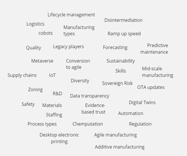 Figure 3.2 — the cloud of words related to the future of manufacturing.