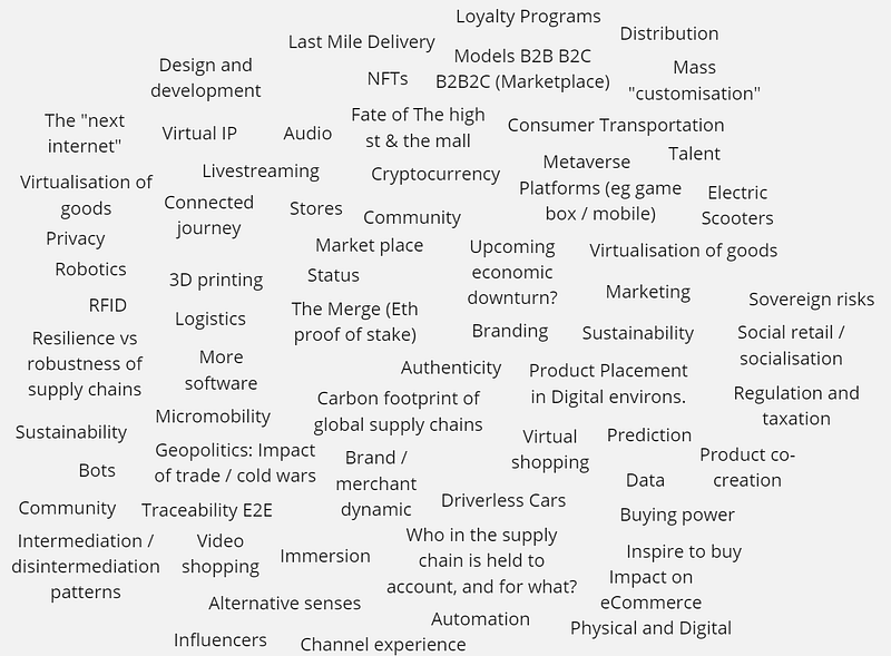 Figure 2.1 — the cloud of words related to the future of retail.